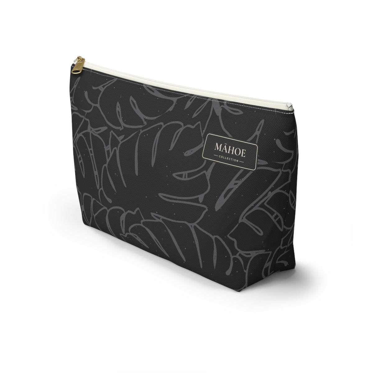 Monstera Everything Pouch- Charcoal