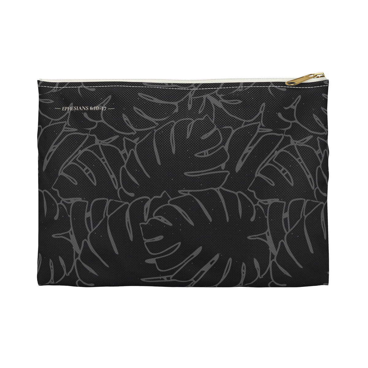 Monstera Collection Accessory Pouch- Charcoal