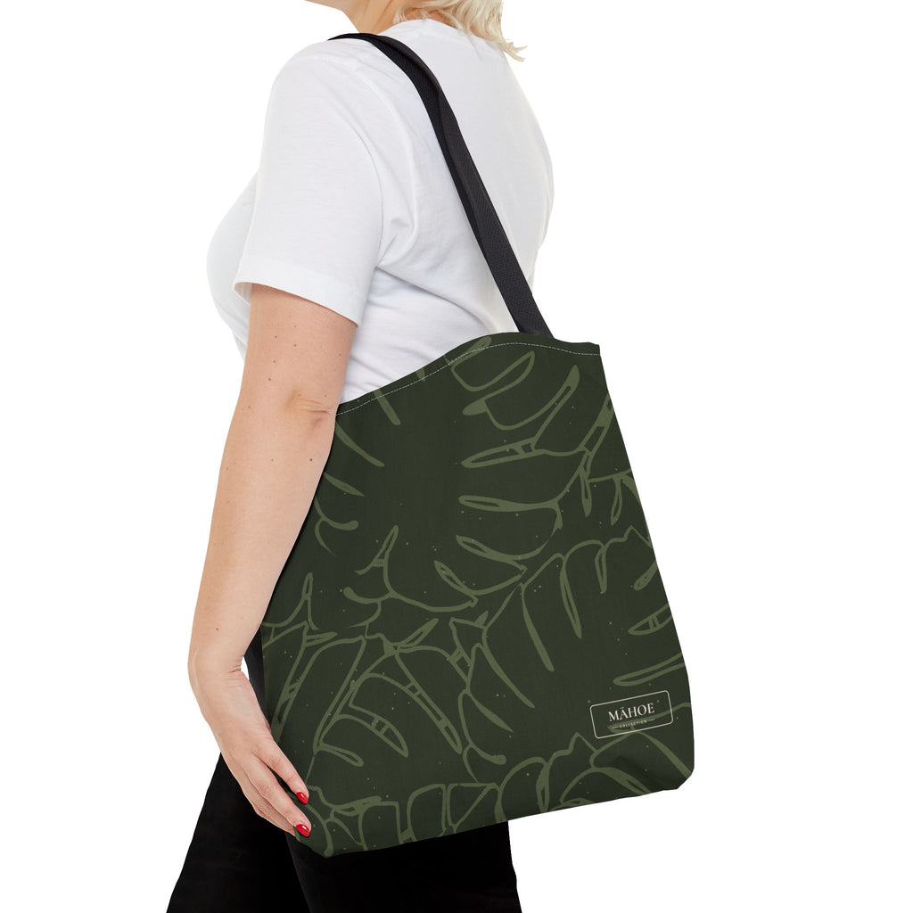Monstera Canvas Tote- Olive