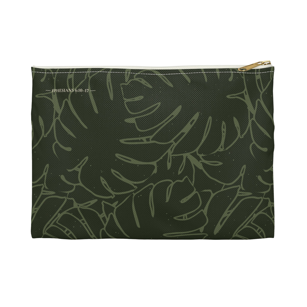 Monstera Collection Accessory Pouch- Olive