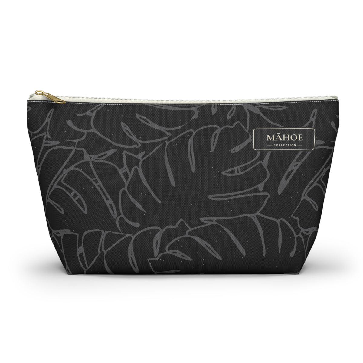 Monstera Everything Pouch- Charcoal
