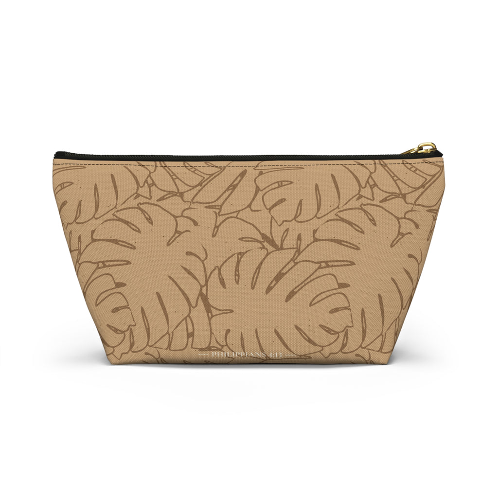Monstera Everything Pouch- Sand