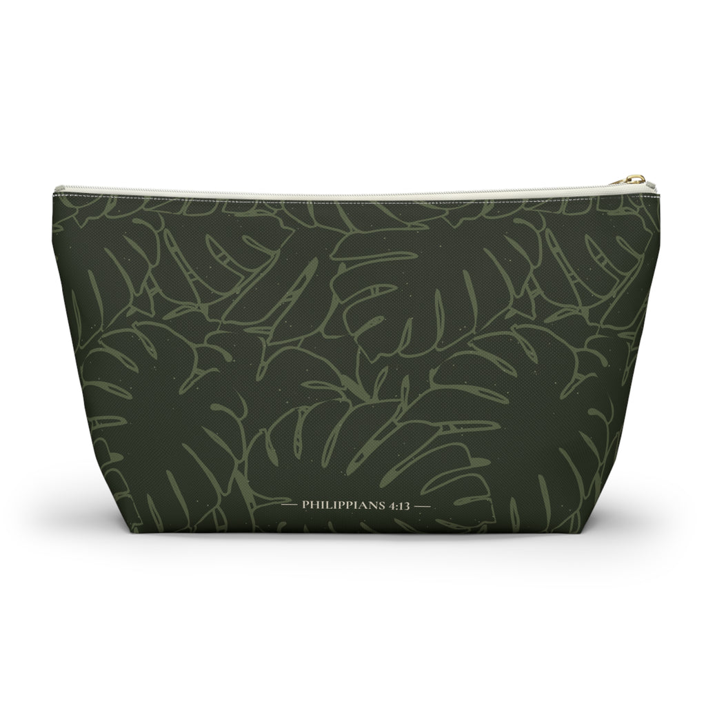 Monstera Everything Pouch- Olive