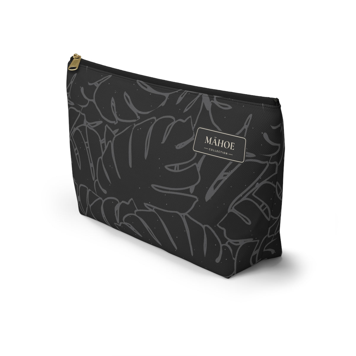 Monstera Everything Pouch- Charcoal