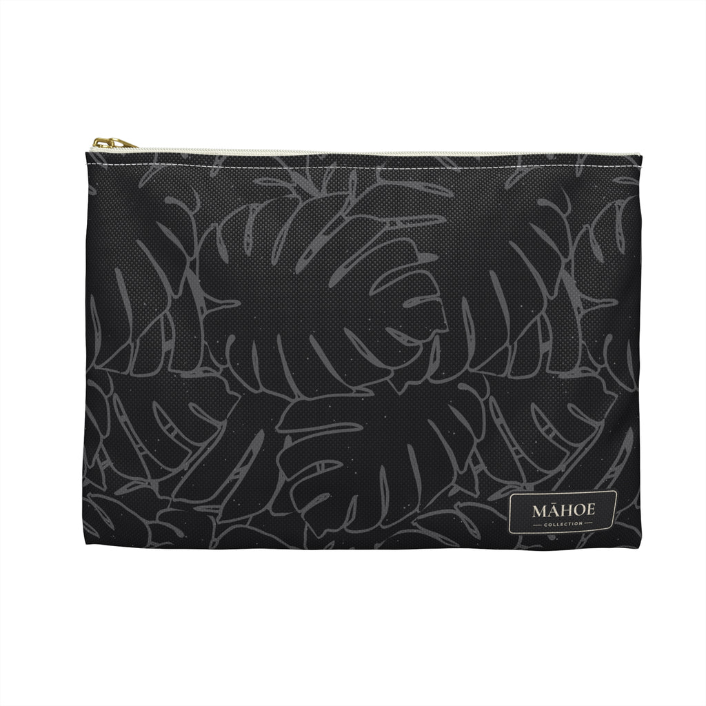 Monstera Collection Accessory Pouch- Charcoal