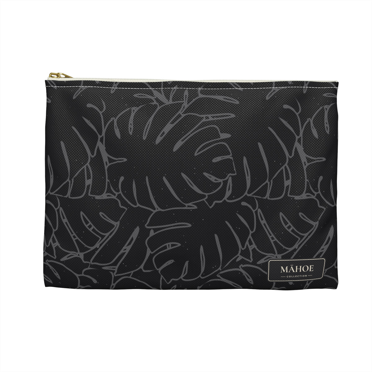 Monstera Collection Accessory Pouch- Charcoal