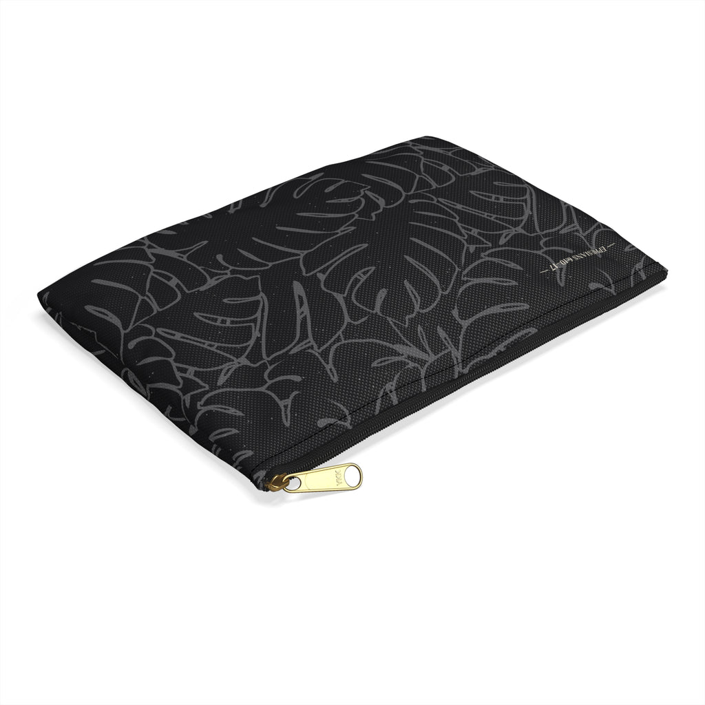Monstera Collection Accessory Pouch- Charcoal