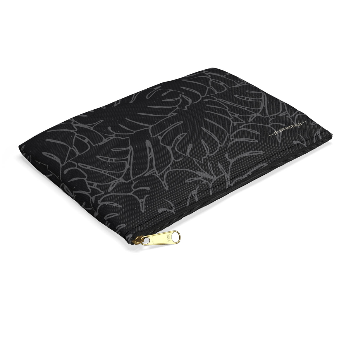 Monstera Collection Accessory Pouch- Charcoal
