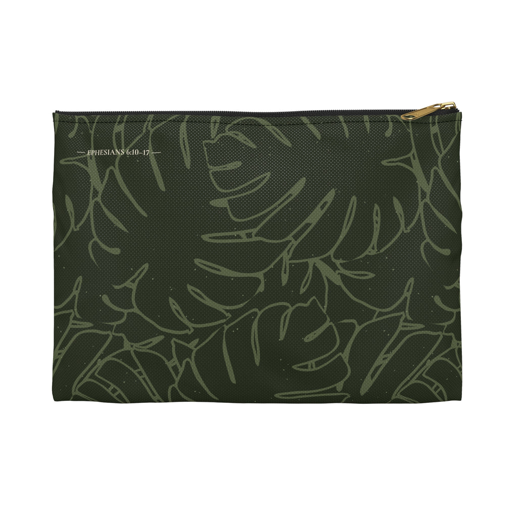 Monstera Collection Accessory Pouch- Olive