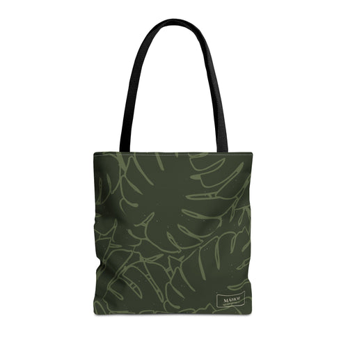 Monstera Canvas Tote- Olive