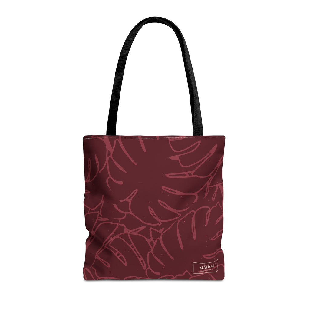 Monstera Canvas Tote- Cranberry