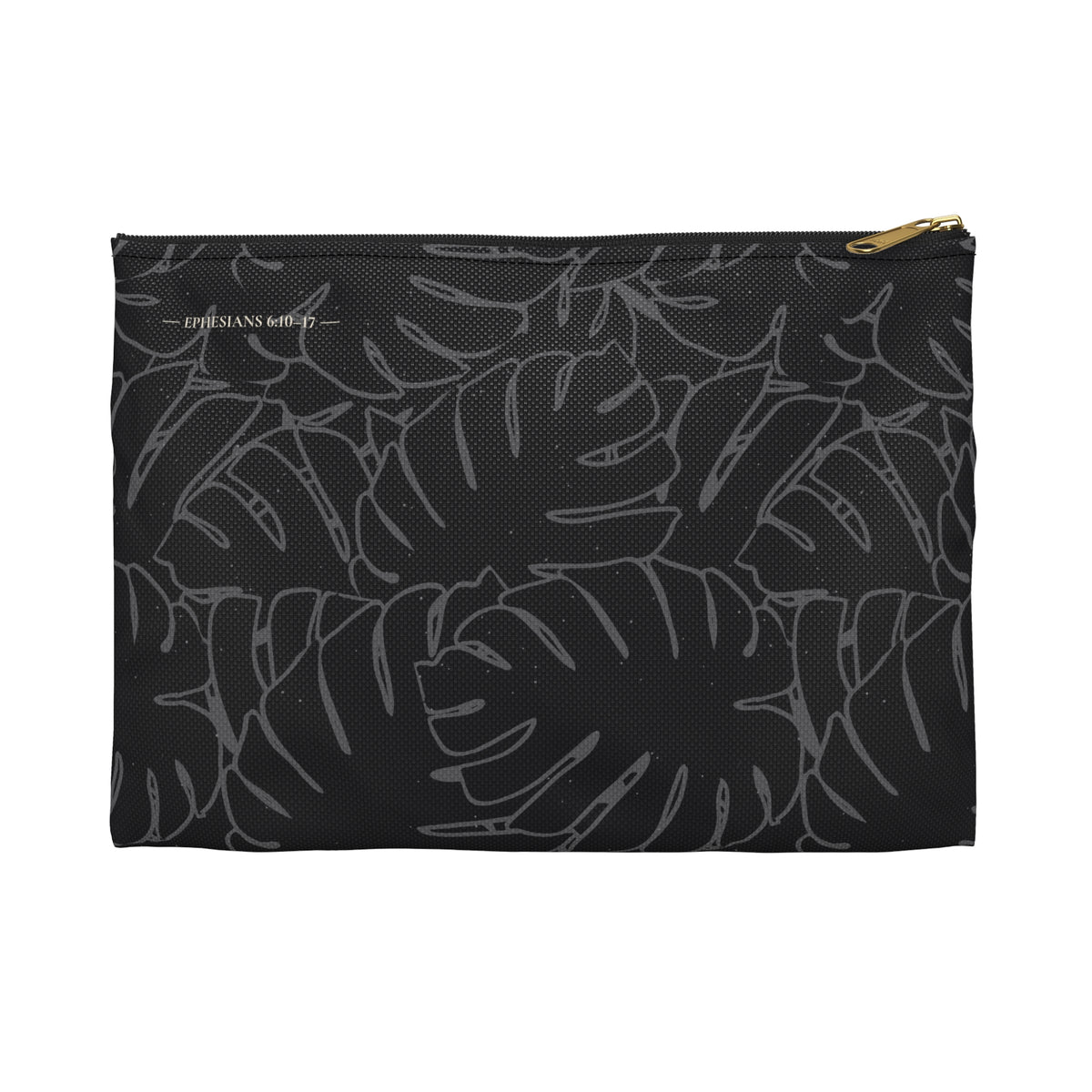 Monstera Collection Accessory Pouch- Charcoal