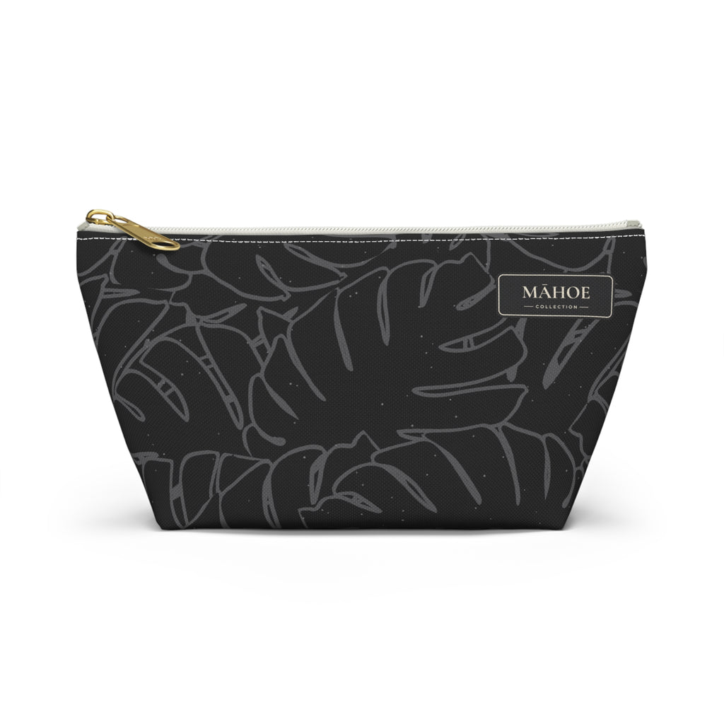 Monstera Everything Pouch- Charcoal