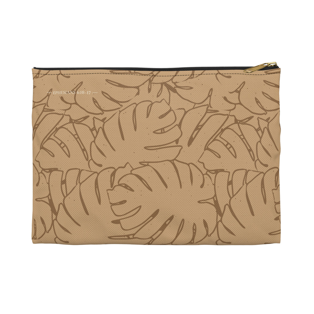 Monstera Collection Accessory Pouch- Sand