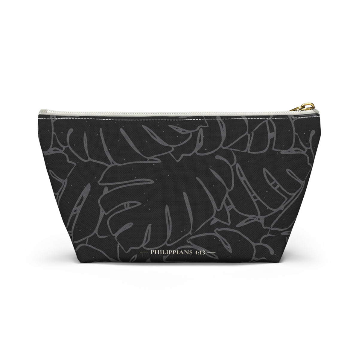 Monstera Everything Pouch- Charcoal