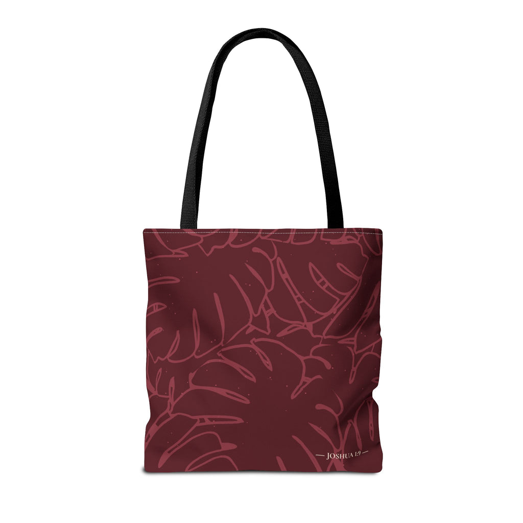 Monstera Canvas Tote- Cranberry