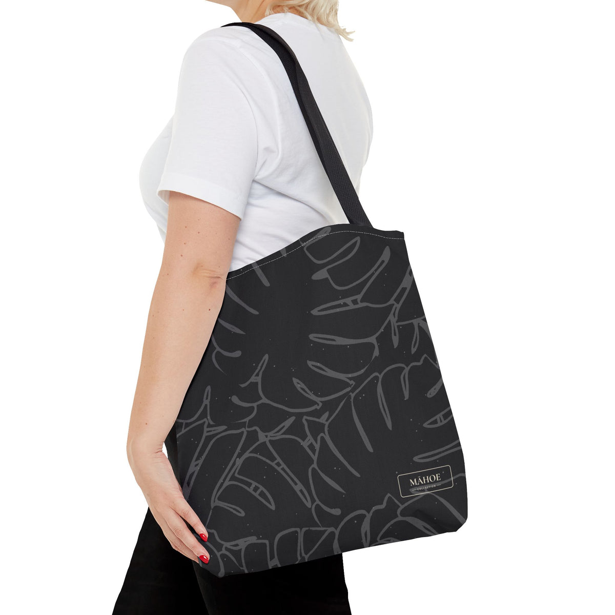 Monstera Canvas Tote- Charcoal