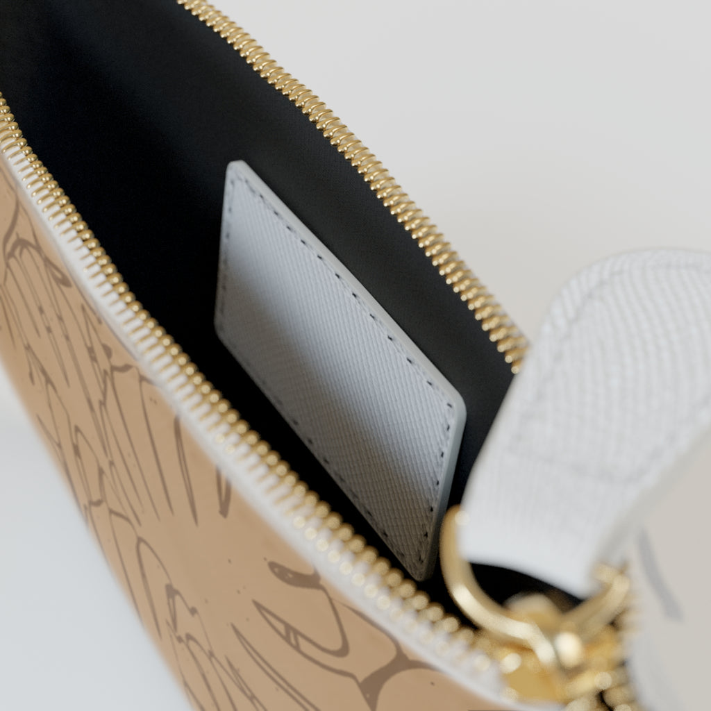 Monstera Mini Clutch Bag — Sand