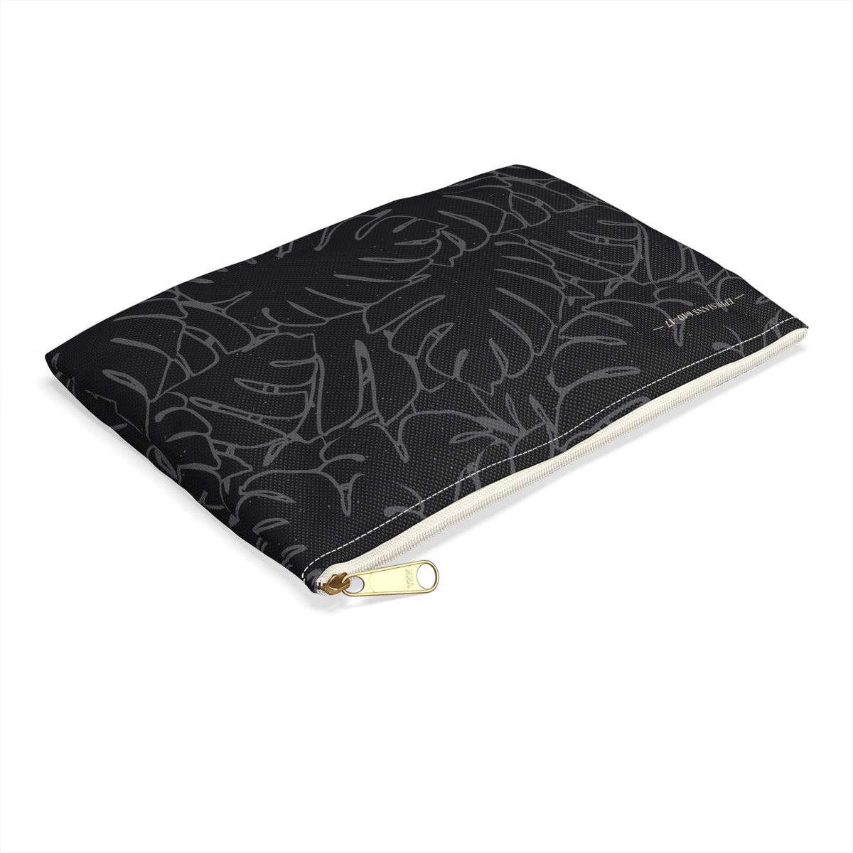 Monstera Collection Accessory Pouch- Charcoal