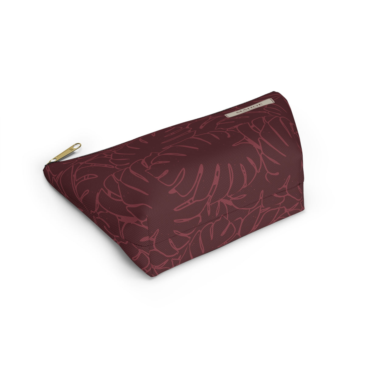 Monstera Everything Pouch- Cranberry