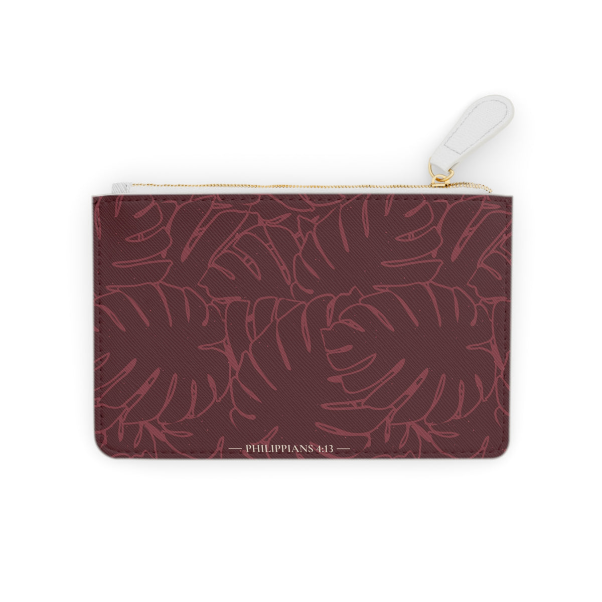 Monstera Mini Clutch Bag — Cranberry