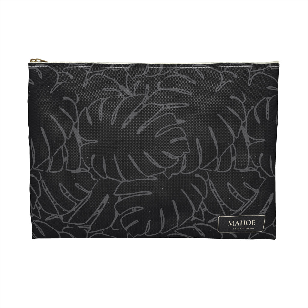 Monstera Collection Accessory Pouch- Charcoal