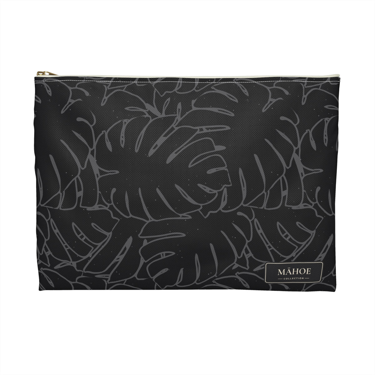 Monstera Collection Accessory Pouch- Charcoal