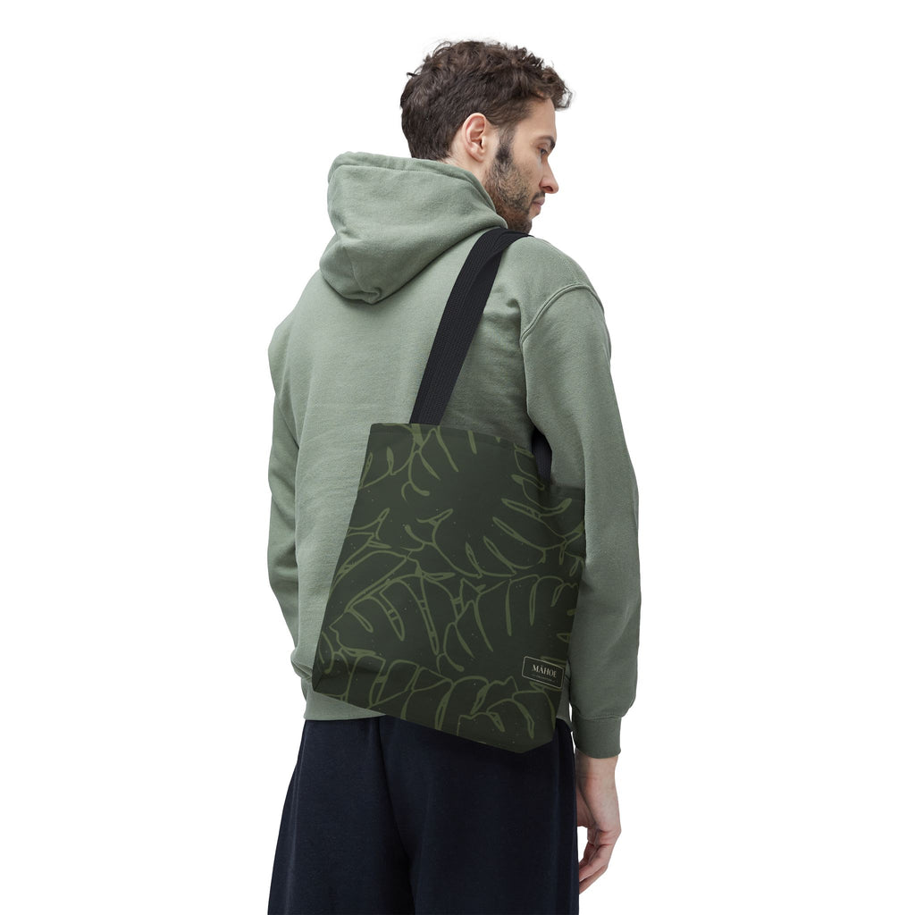 Monstera Canvas Tote- Olive