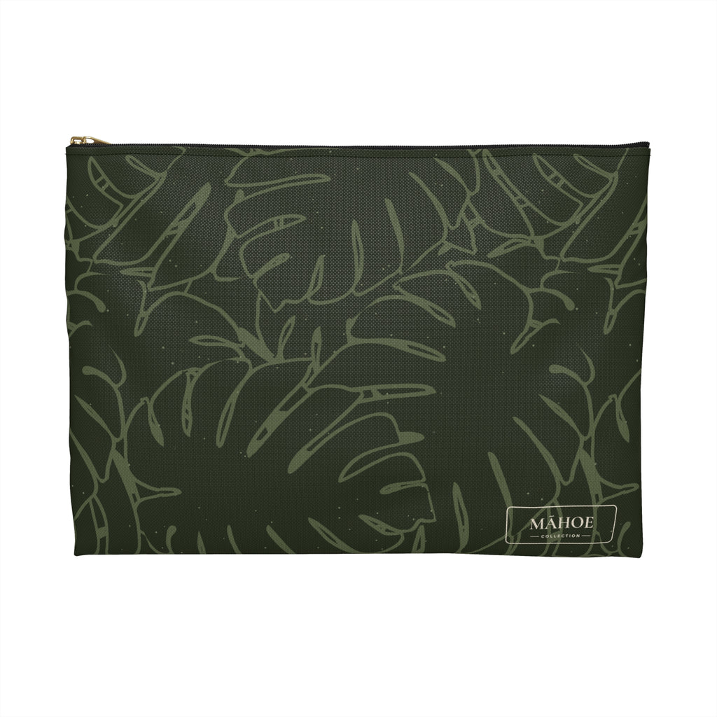 Monstera Collection Accessory Pouch- Olive