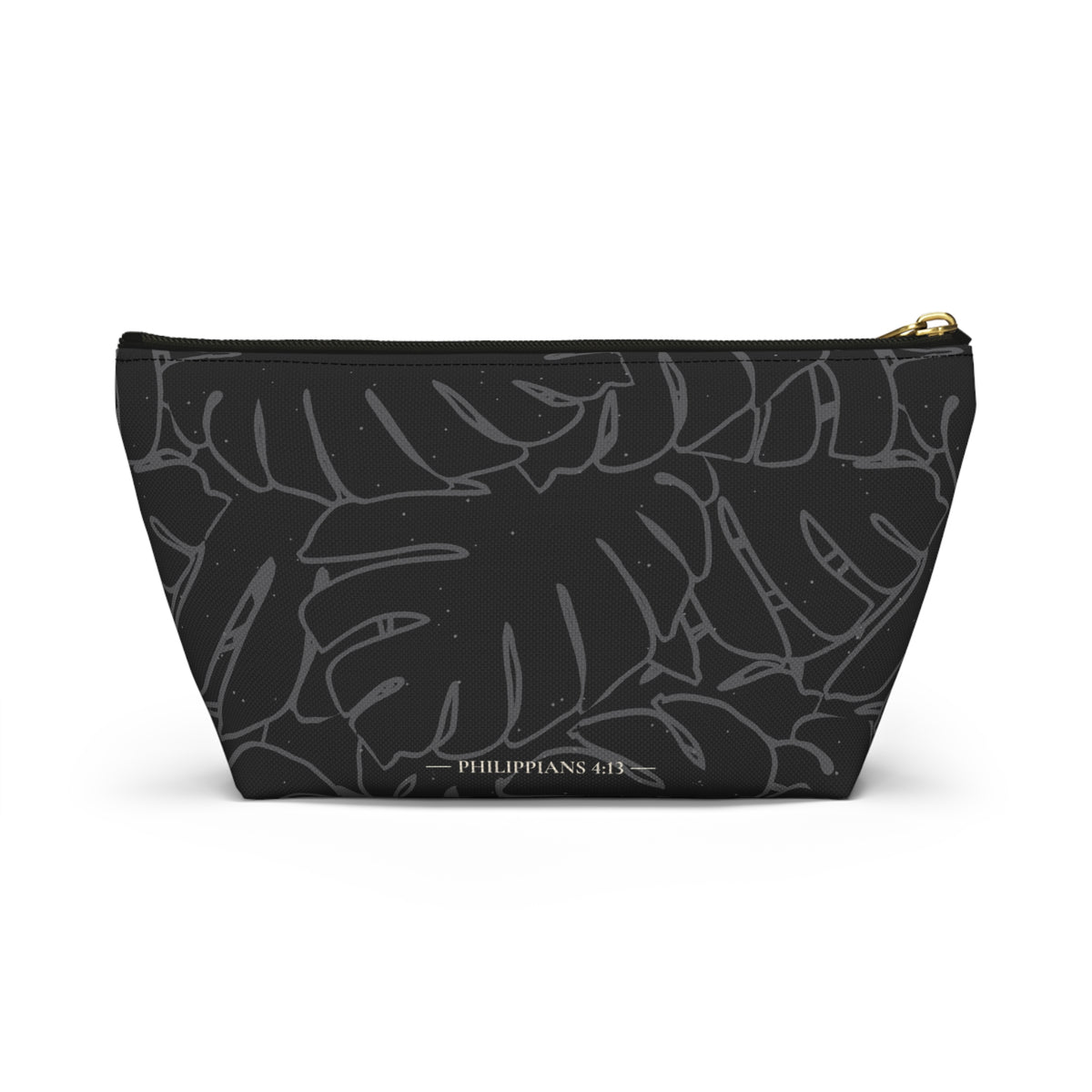 Monstera Everything Pouch- Charcoal