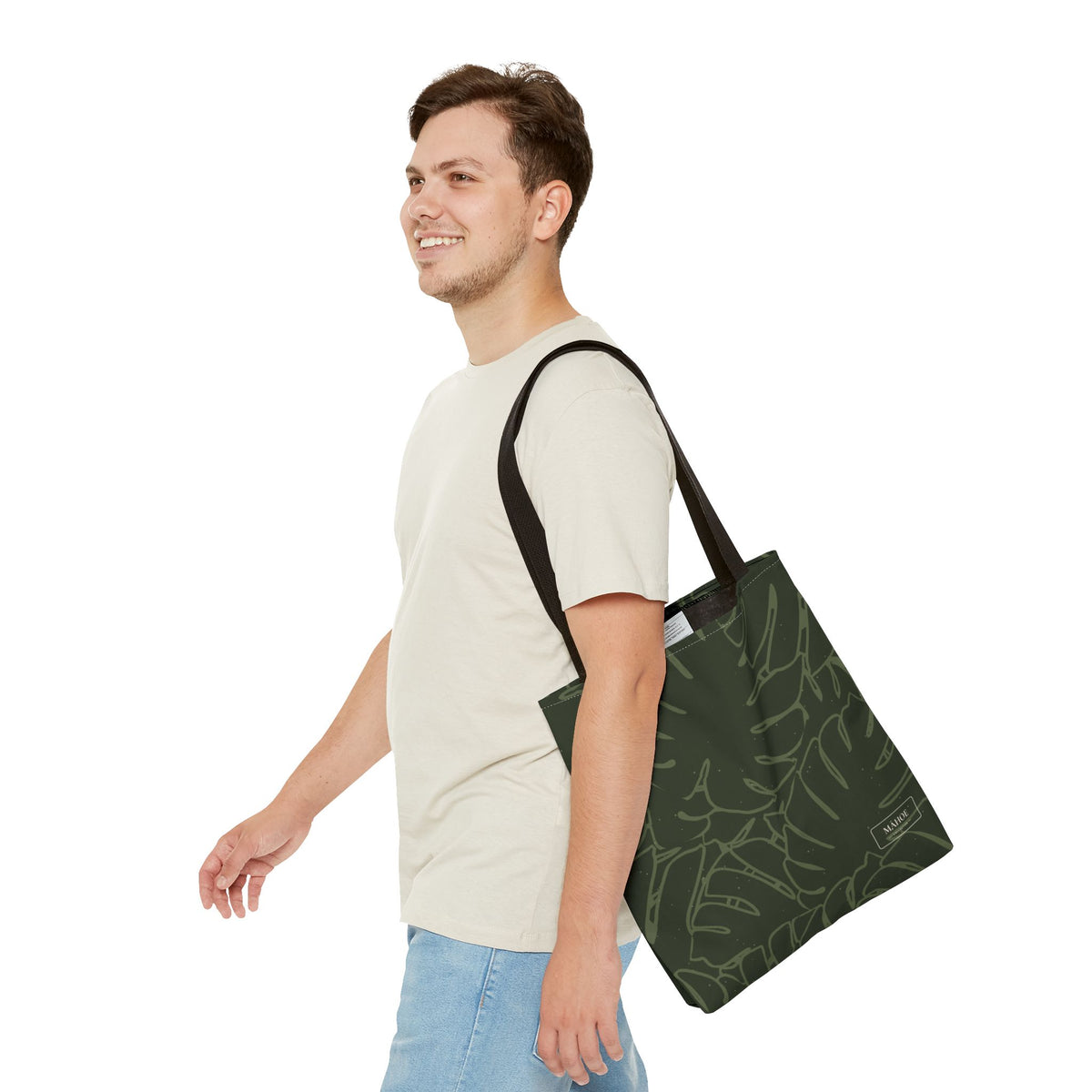 Monstera Canvas Tote- Olive