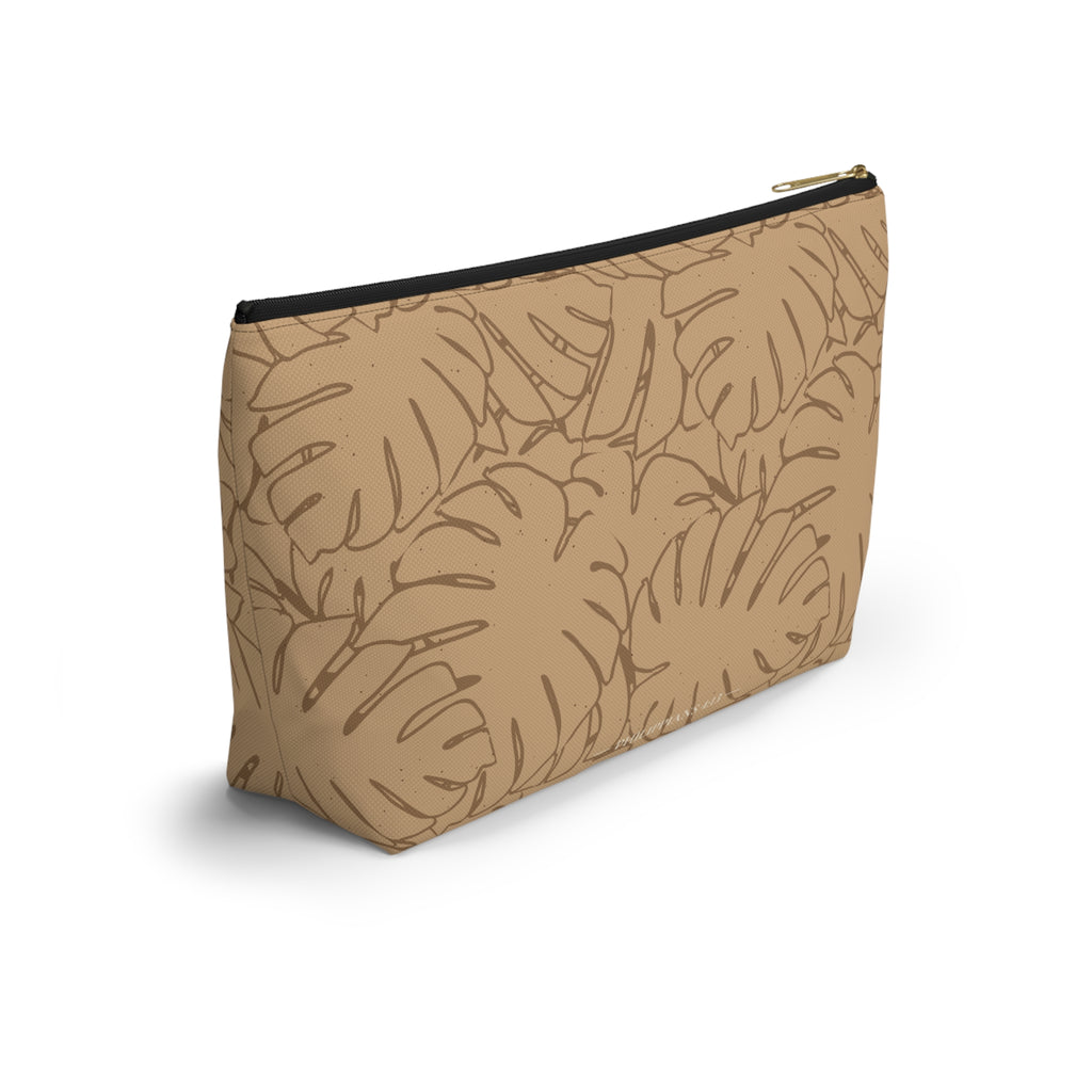 Monstera Everything Pouch- Sand