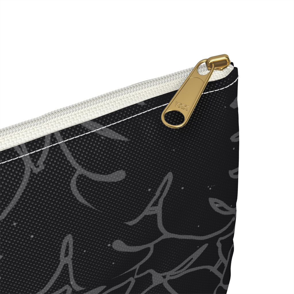 Monstera Collection Accessory Pouch- Charcoal