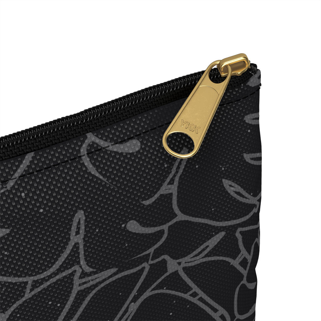 Monstera Collection Accessory Pouch- Charcoal