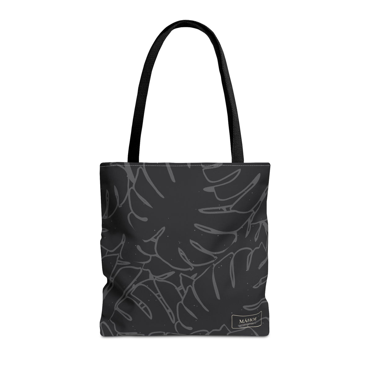 Monstera Canvas Tote- Charcoal