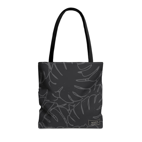 Monstera Canvas Tote- Charcoal