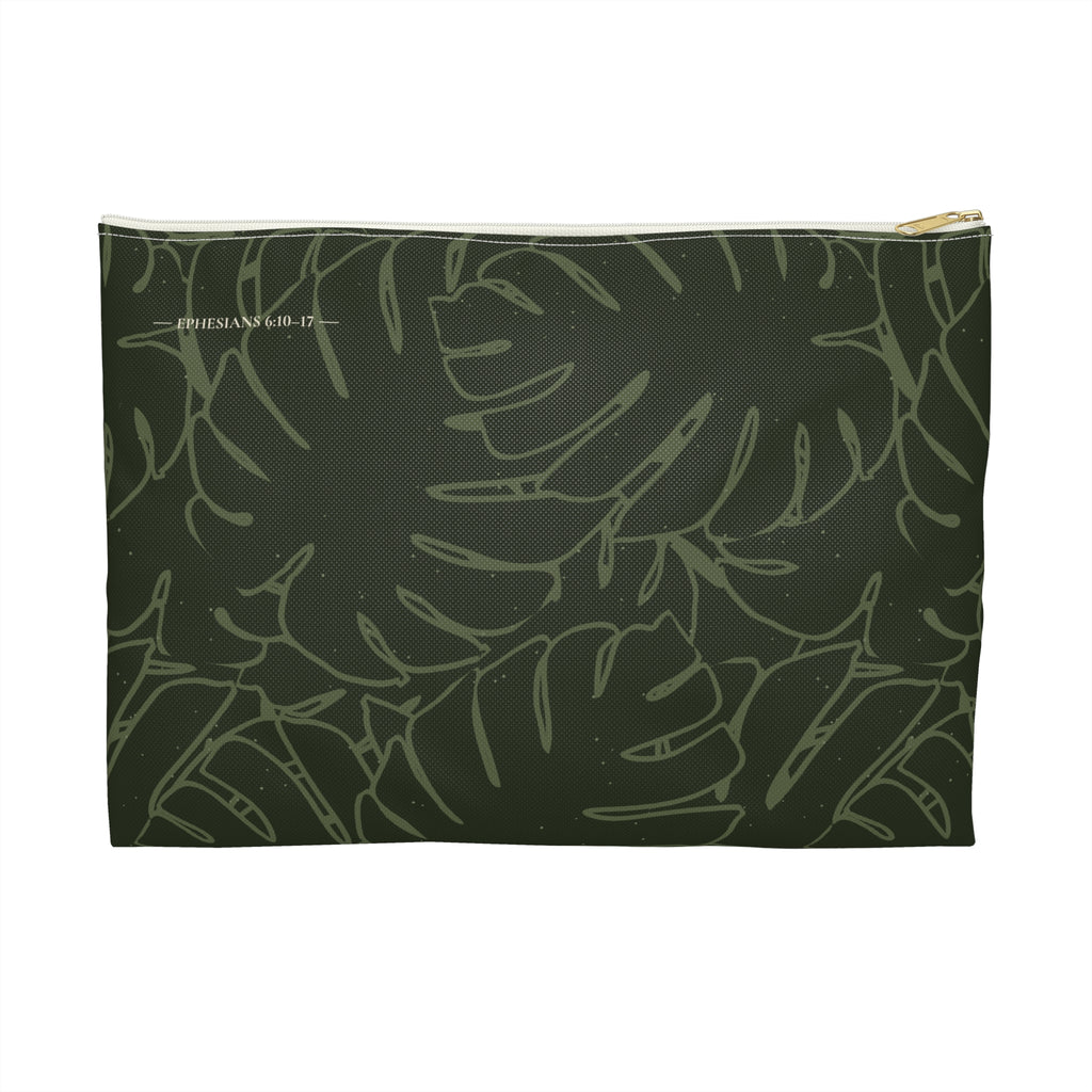 Monstera Collection Accessory Pouch- Olive