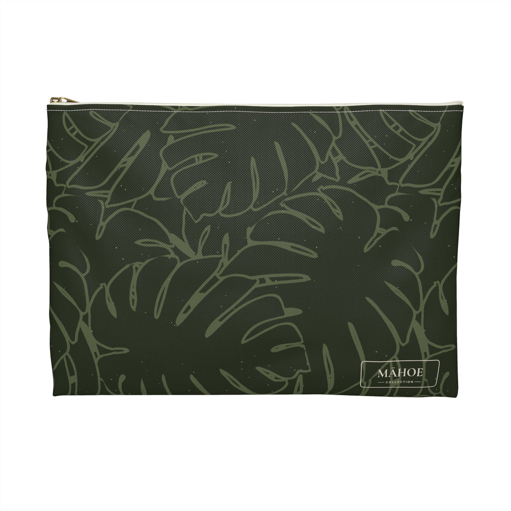 Monstera Collection Accessory Pouch- Olive