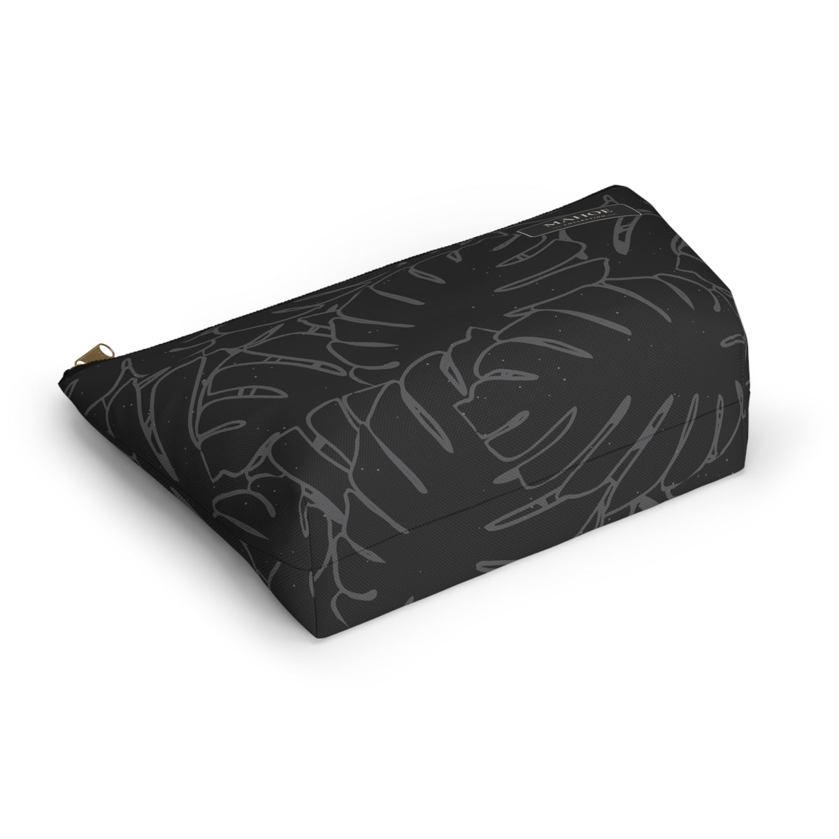Monstera Everything Pouch- Charcoal