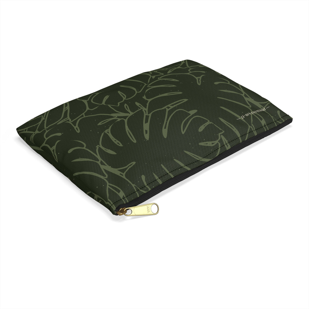 Monstera Collection Accessory Pouch- Olive