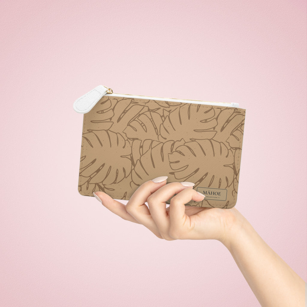 Monstera Mini Clutch Bag — Sand