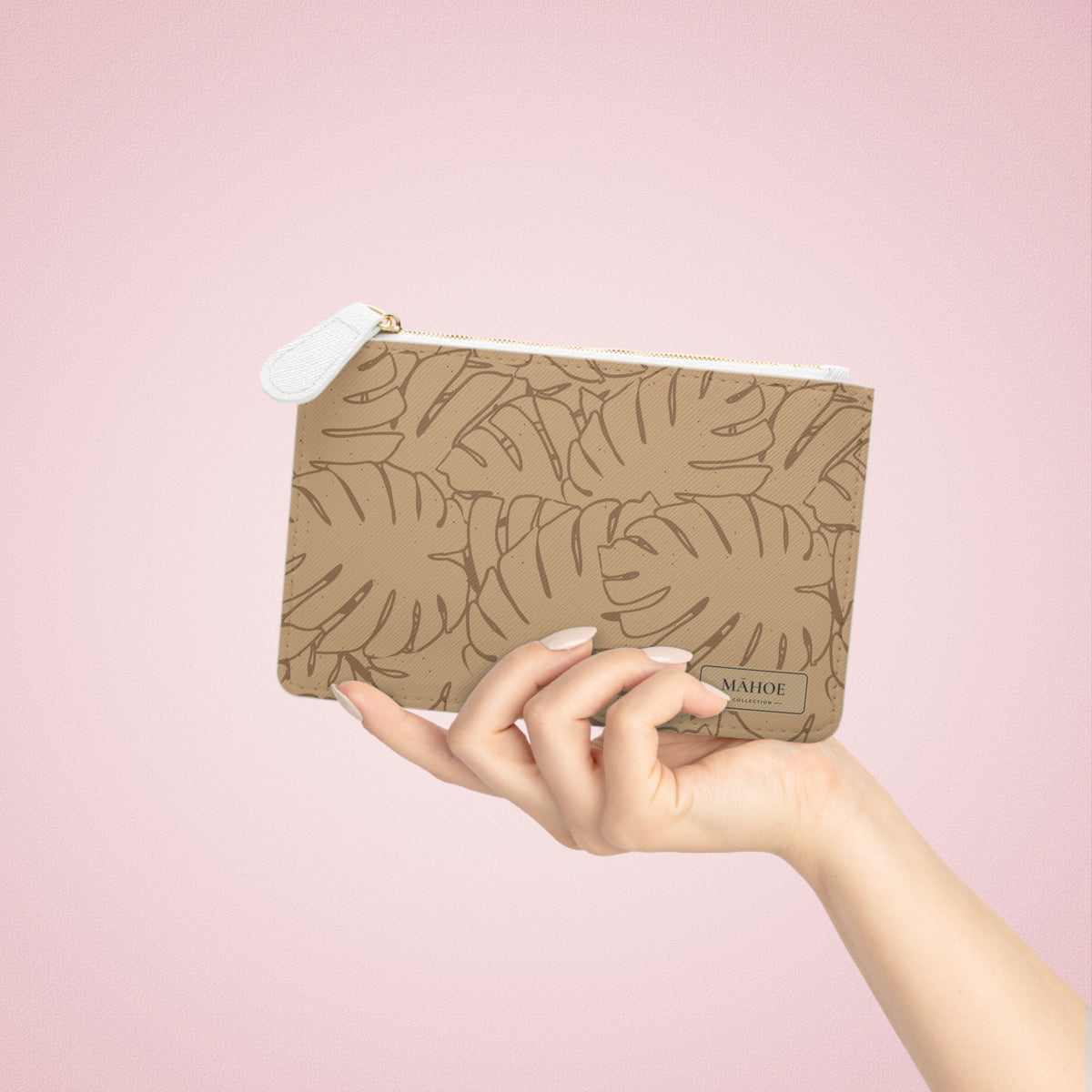 Monstera Mini Clutch Bag — Sand
