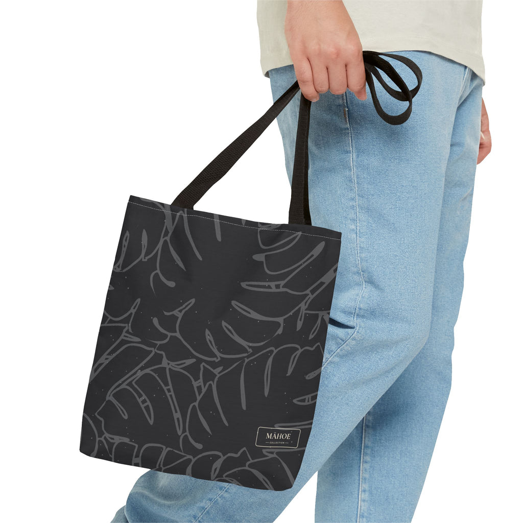 Monstera Canvas Tote- Charcoal