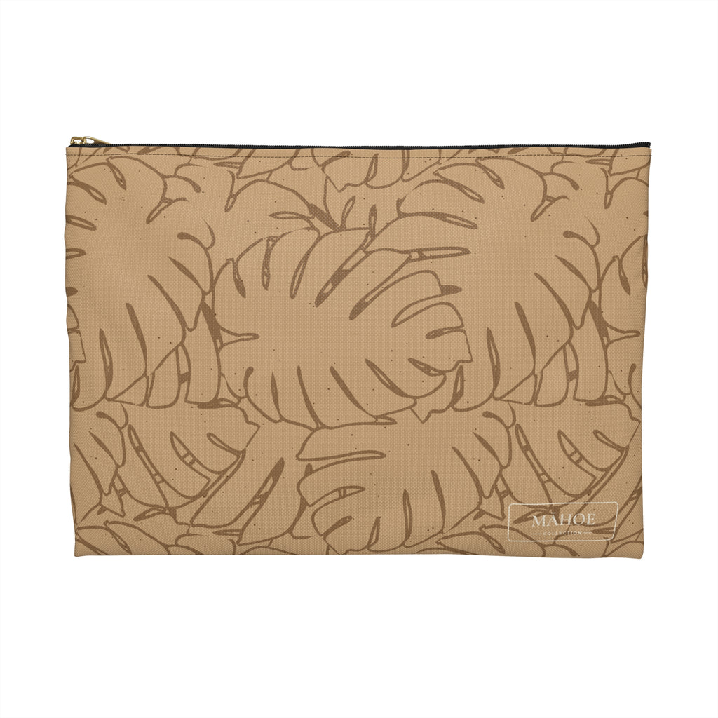 Monstera Collection Accessory Pouch- Sand