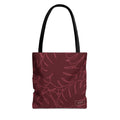 Monstera Canvas Tote- Cranberry