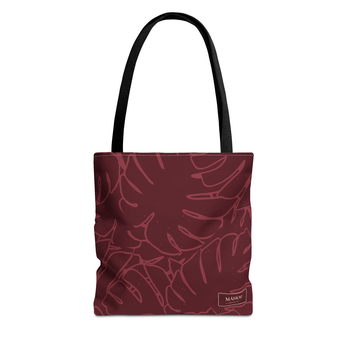 Monstera Canvas Tote- Cranberry
