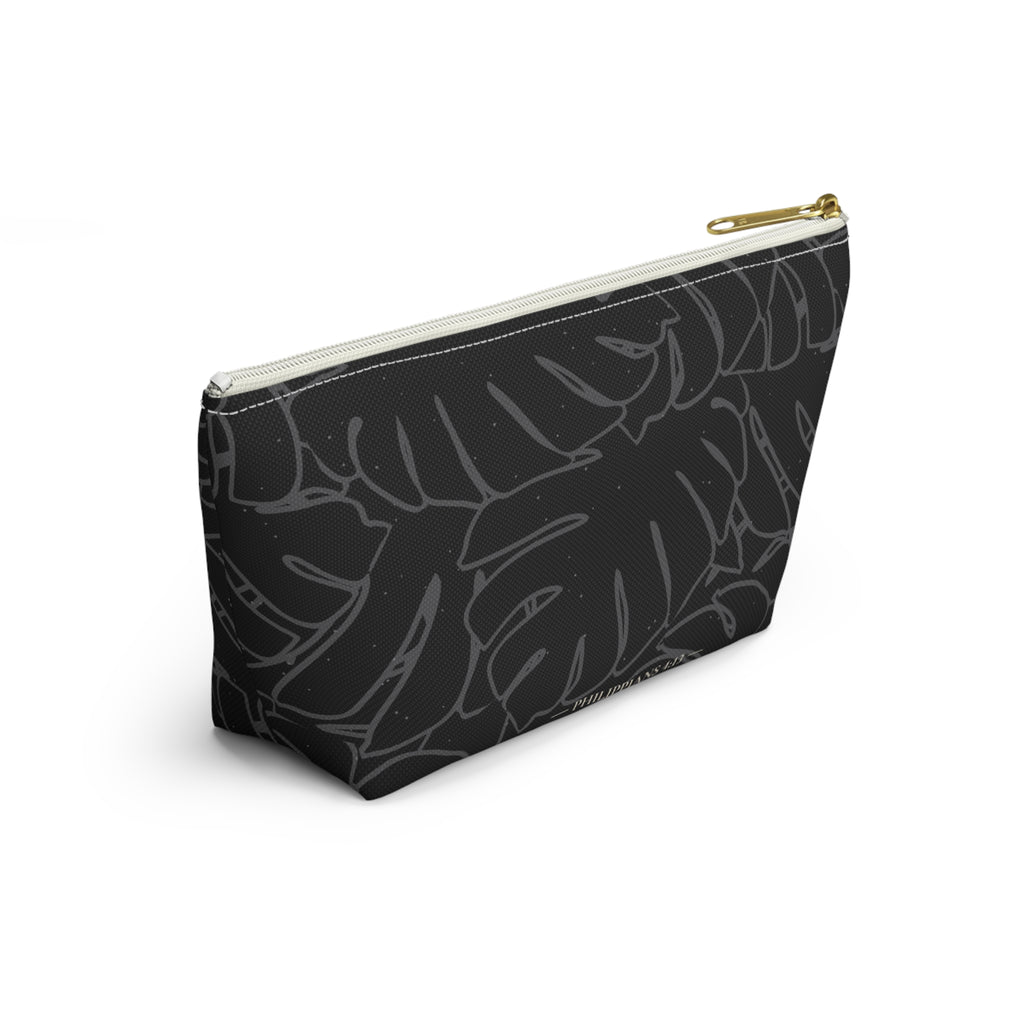 Monstera Everything Pouch- Charcoal