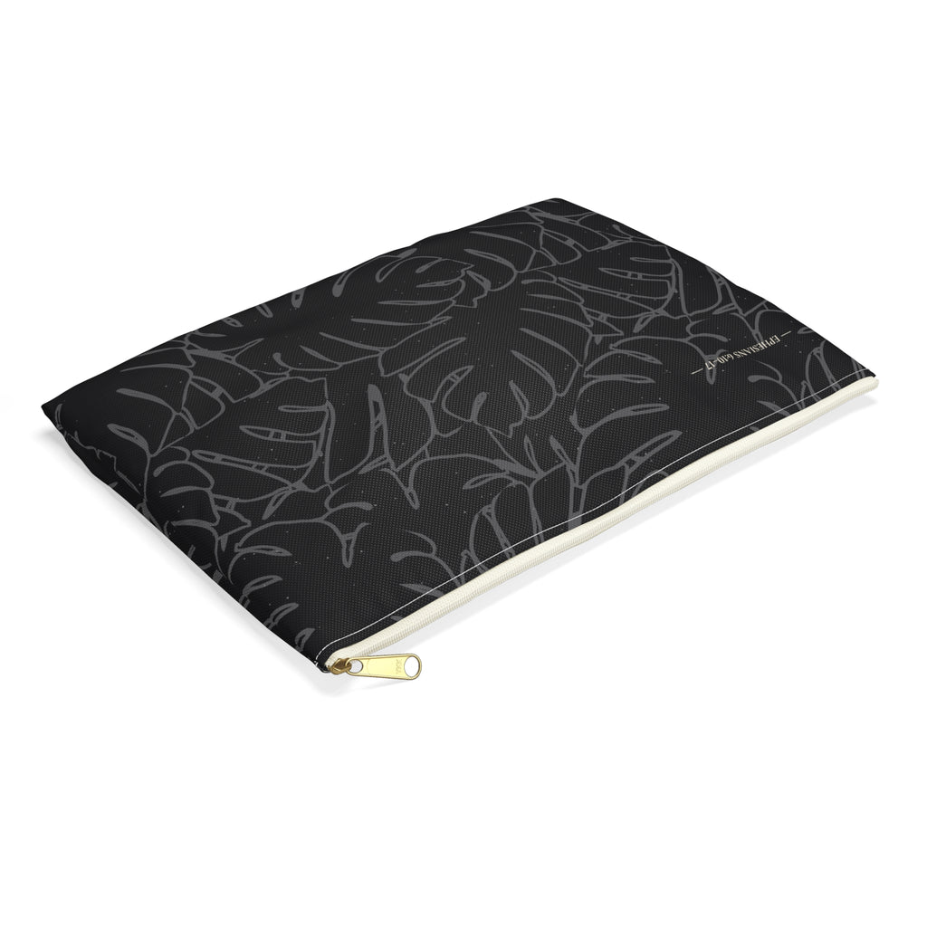 Monstera Collection Accessory Pouch- Charcoal