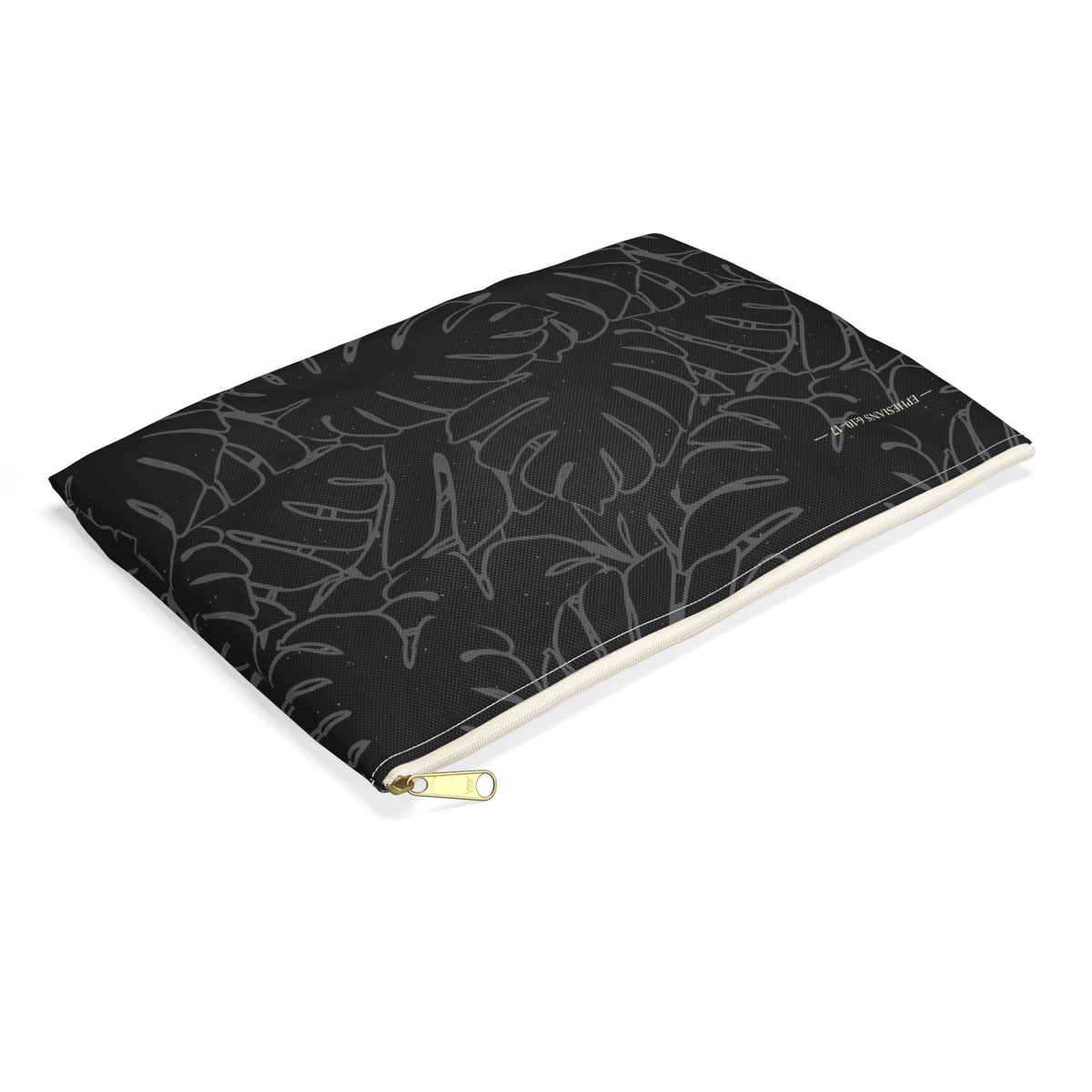 Monstera Collection Accessory Pouch- Charcoal