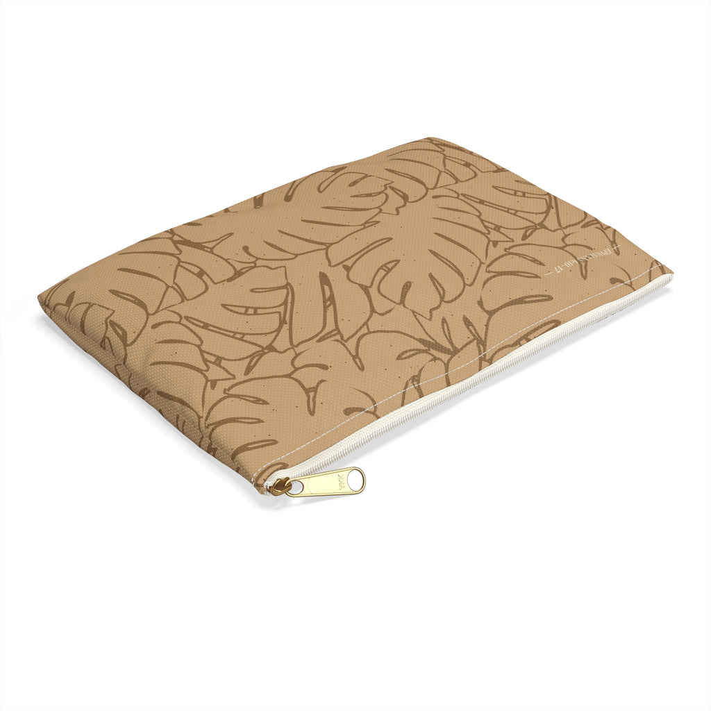 Monstera Collection Accessory Pouch- Sand
